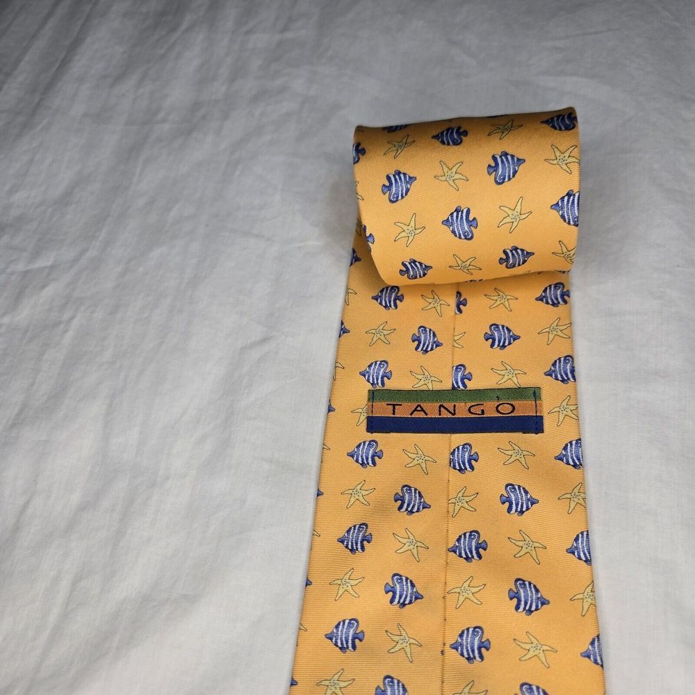 TANGO SILK NECKTIE‎ - Fish And Starfish  Pattern - Picture 3 of 5